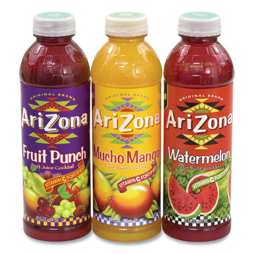 Arizona Juice Variety Pack, Fruit Punch/Mucho Mango/Watermelon, 20 Oz Can, 24/pack